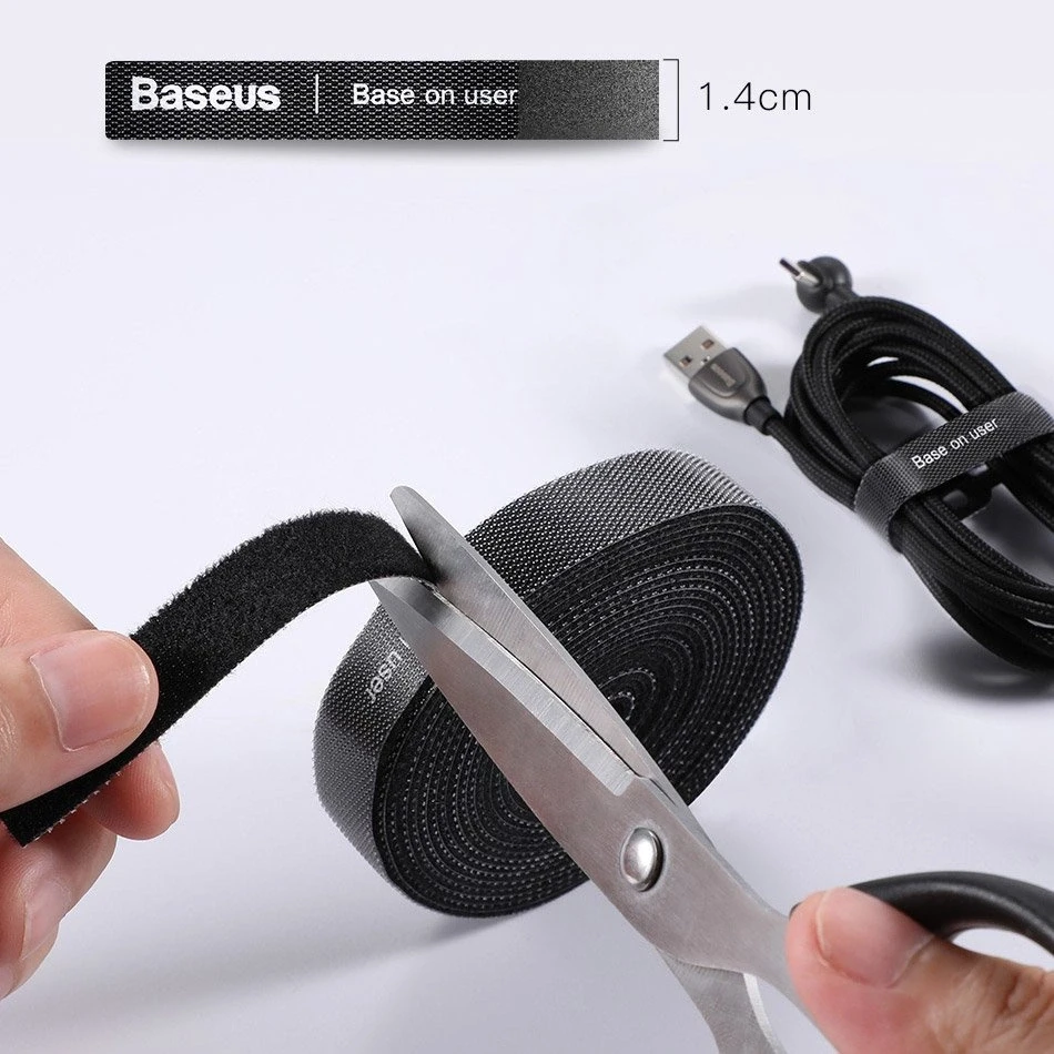 Baseus Rainbow Circle Velcro dirželiai 3m Juodas