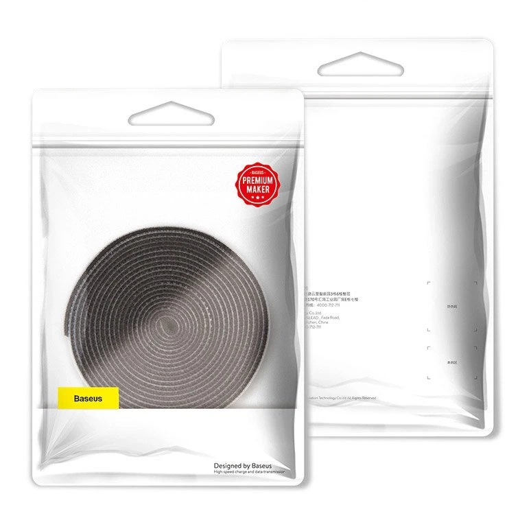 Baseus Rainbow Circle Velcro dirželiai 3m Juodas
