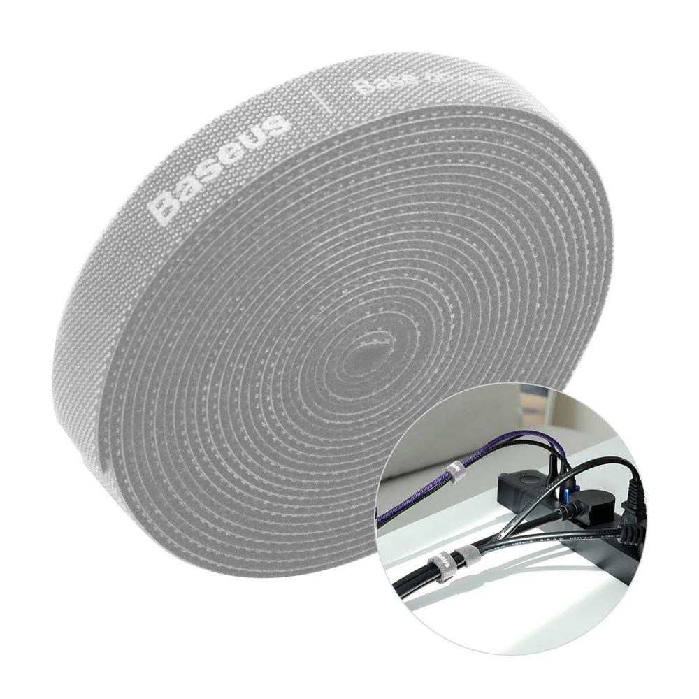 Kabelių surišimo juosta, "Velcro", 3m pilka BASEUS