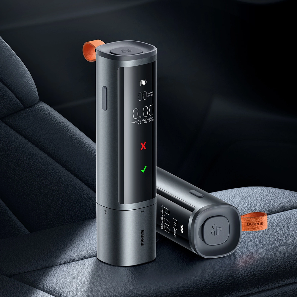 Baseus SafeJourney Pro elektroninis alkotesteris bekontaktis (pilkas)
