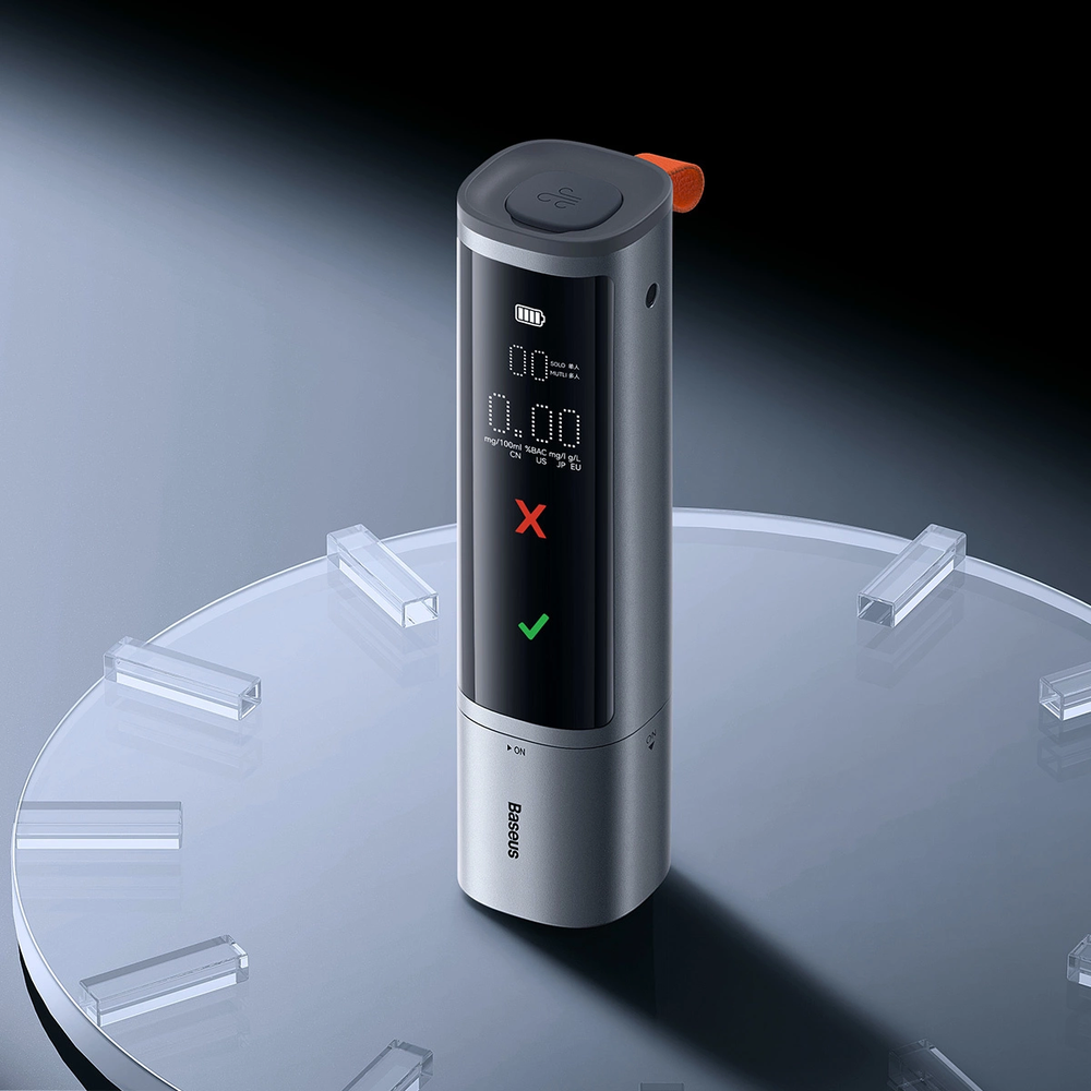 Baseus SafeJourney Pro elektroninis alkotesteris bekontaktis (pilkas)