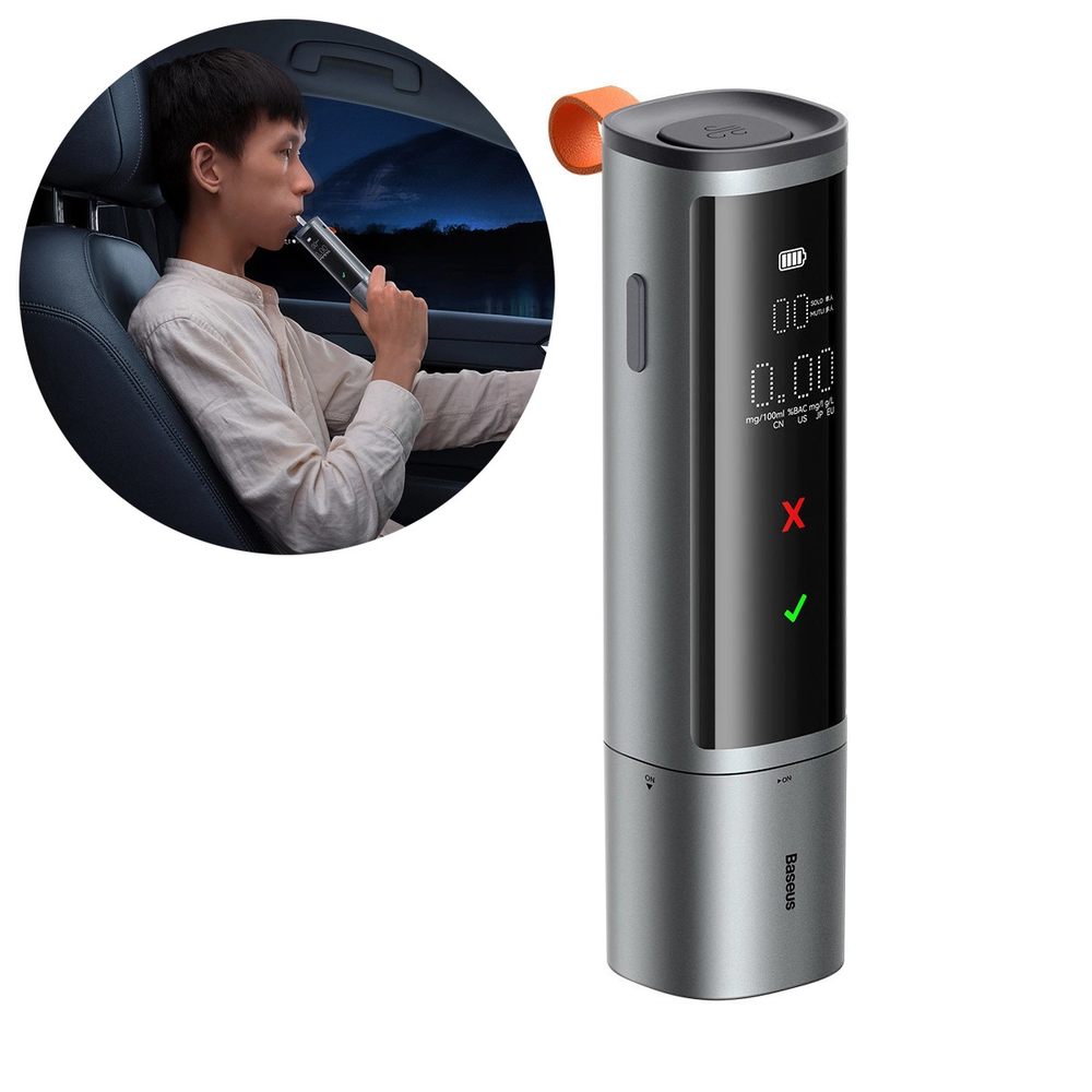 Baseus SafeJourney Pro elektroninis alkotesteris bekontaktis (pilkas)
