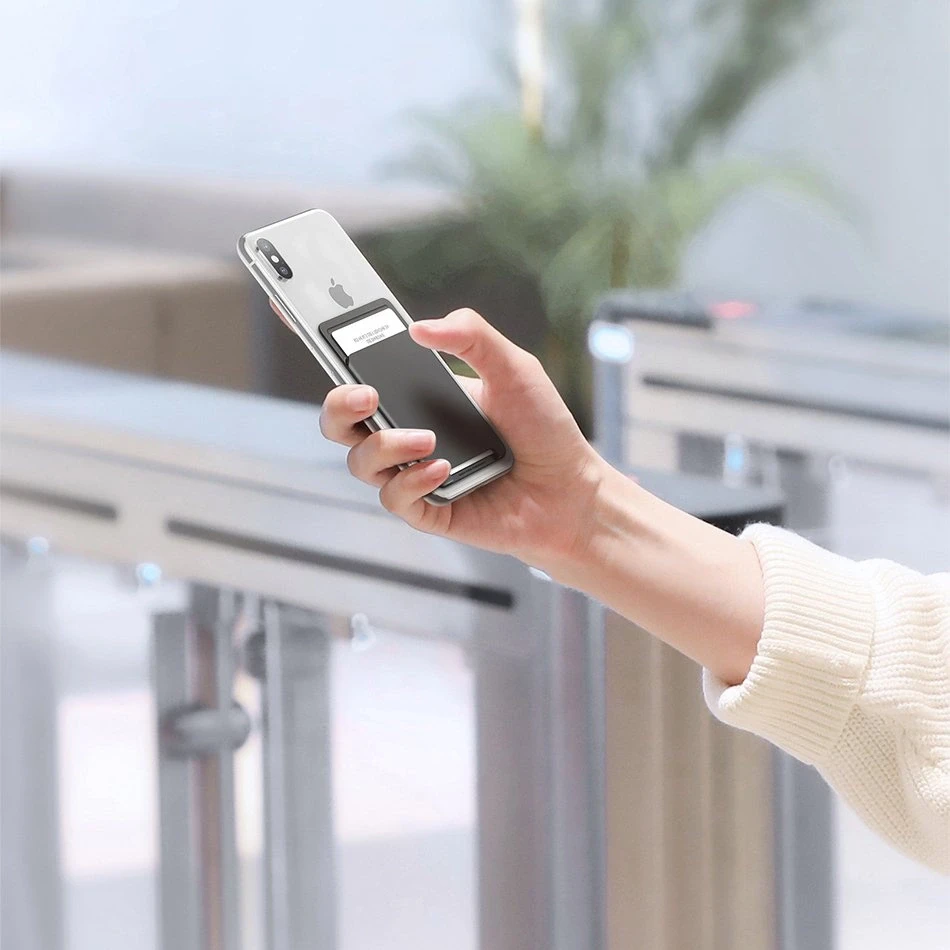 Dėklas BASEUS back stick silicone card bag ACKD-A0G pilkos spalvos