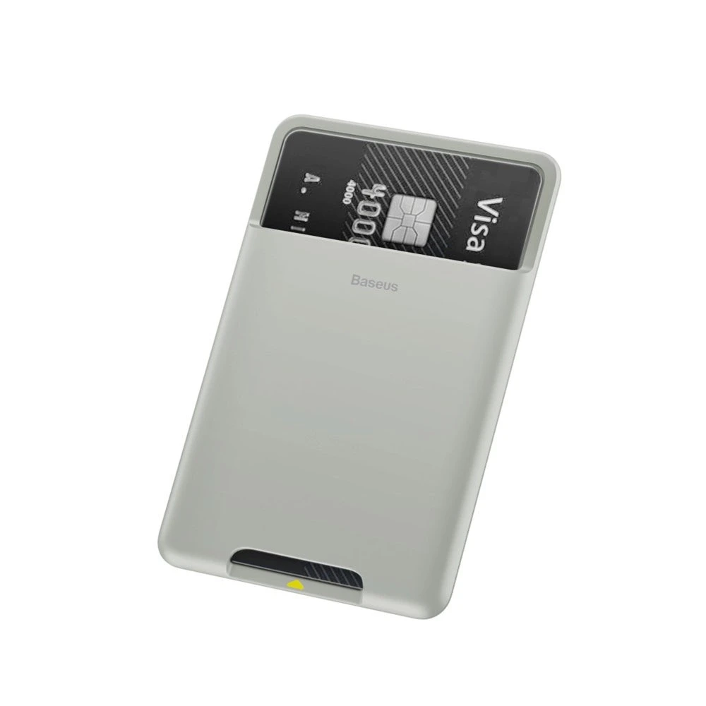 Dėklas BASEUS back stick silicone card bag ACKD-A0G pilkos spalvos