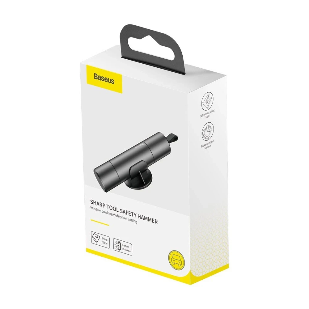 Baseus Sharp Tool apsauginis plaktukas (langų daužymas+apsauginio diržo pjovimas) Pilkas
