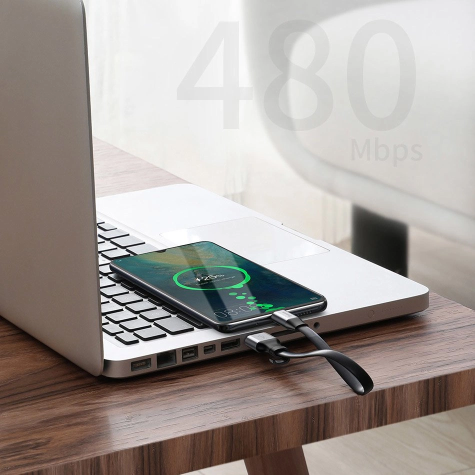 USB kabelis Baseus (CATMBJ-BG1) Type-C (40W) juodas 0.23M