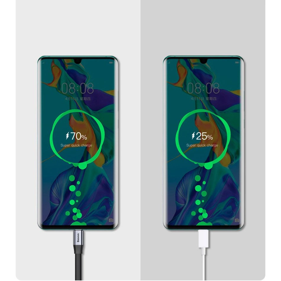 USB kabelis Baseus (CATMBJ-BG1) Type-C (40W) juodas 0.23M