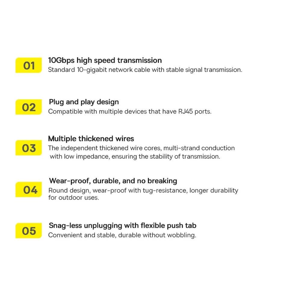 Baseus Ethernet RJ45 10Gbps tinklo kabelis 1m