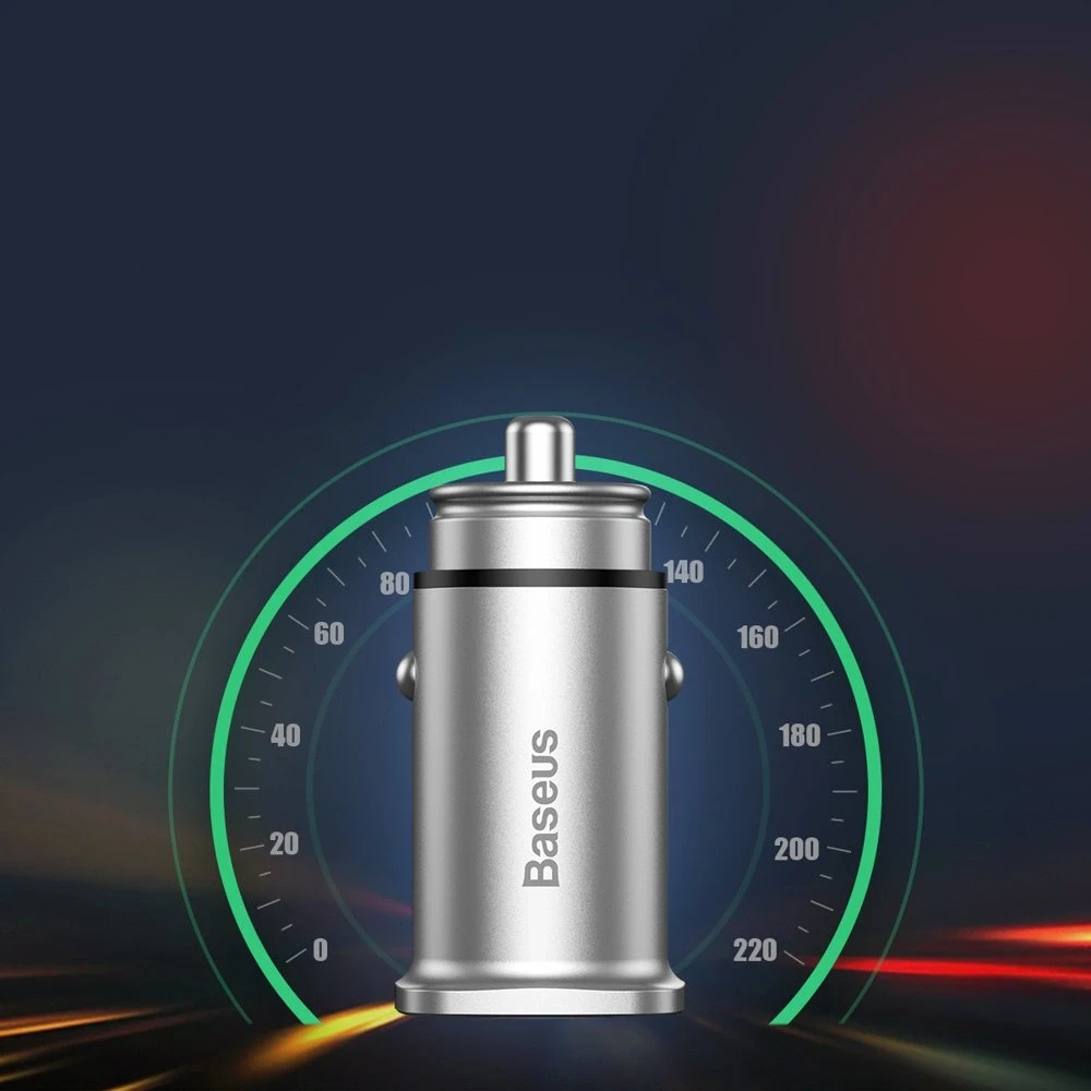 Baseus Square automobilinis įkroviklis 2xUSB QC3.0 5A 30W - Juodas