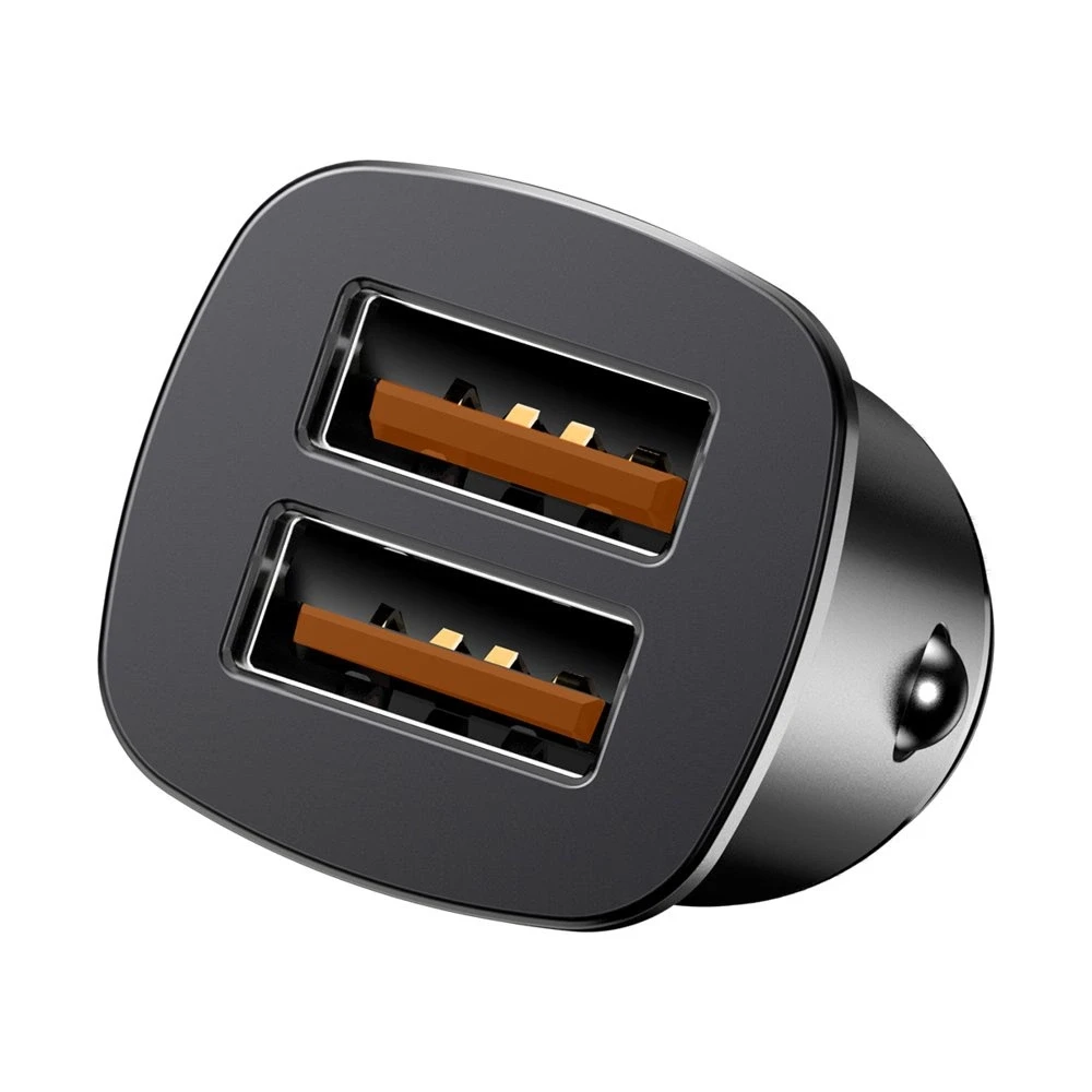 Baseus Square automobilinis įkroviklis 2xUSB QC3.0 5A 30W - Juodas