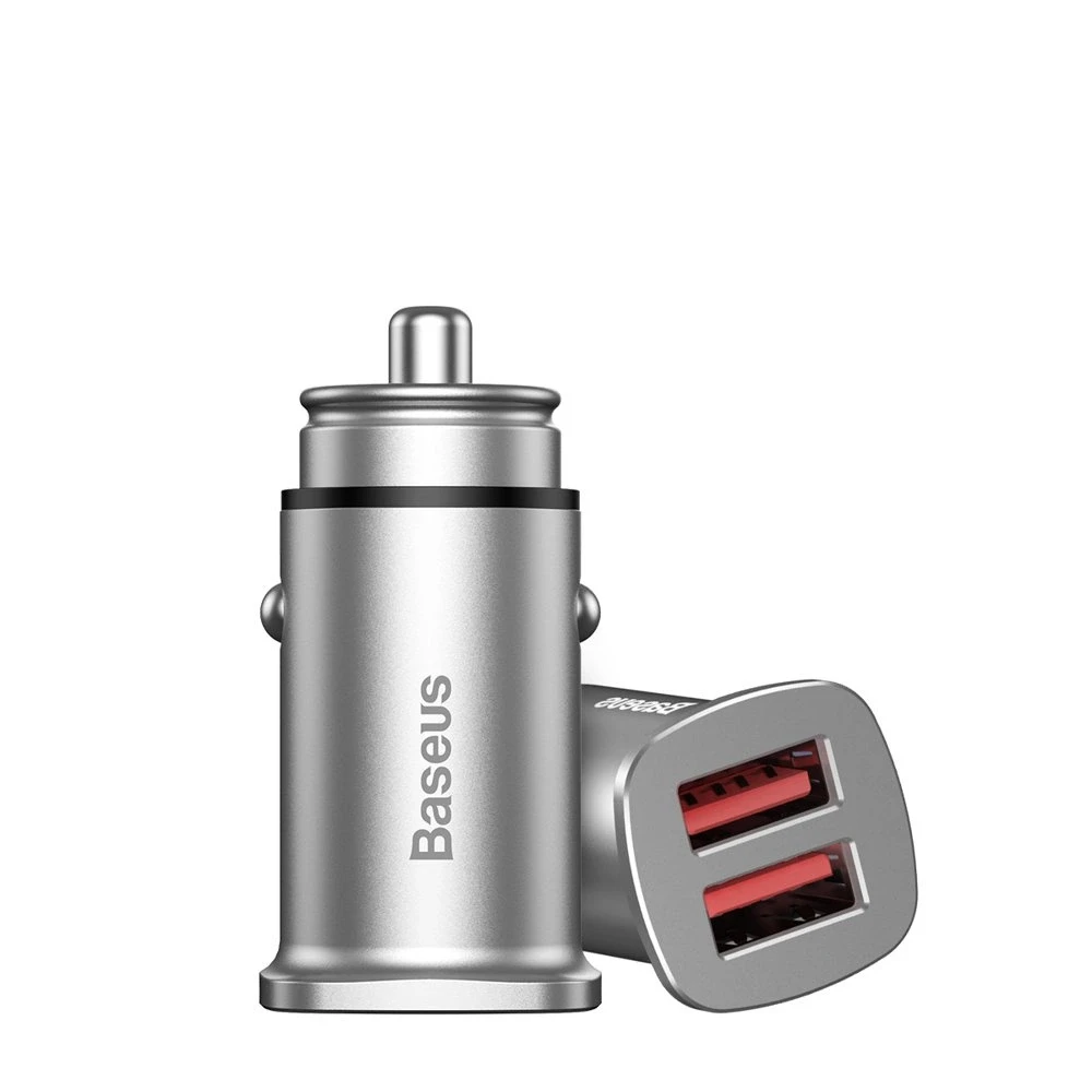 Baseus Square automobilinis įkroviklis 2xUSB QC3.0 5A 30W - Juodas