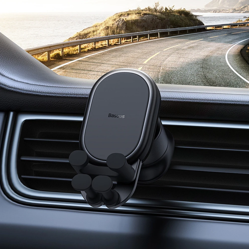 Baseus stabilus gravitacinis automobilinis telefono laikiklis ventiliacijos grotelėms - juodas