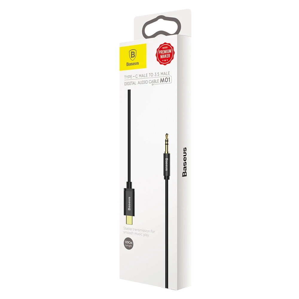 Baseus Yiven audio kabelis USB-C - 3.5mm AUX 1.2m - Juodas