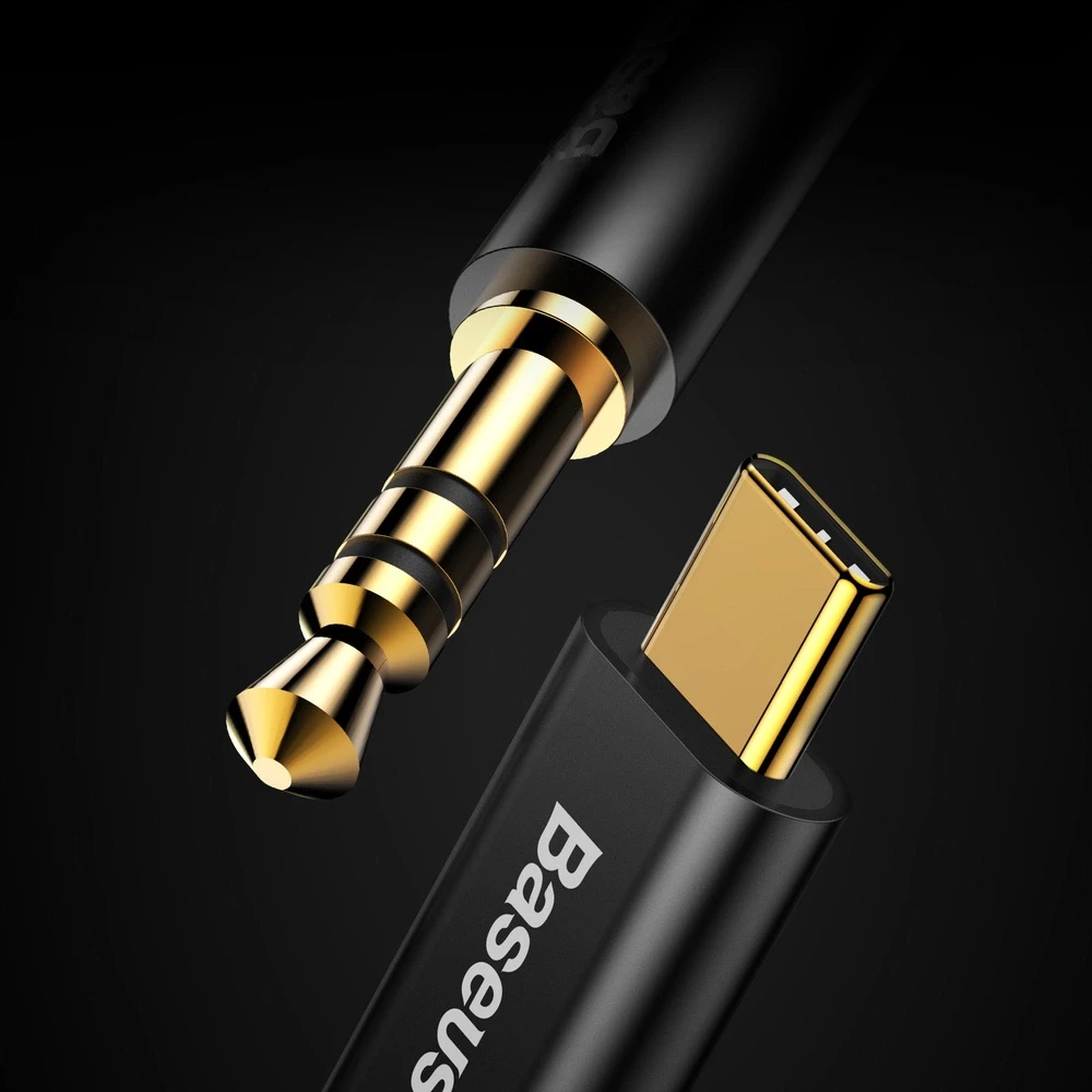 Baseus Yiven audio kabelis USB-C - 3.5mm AUX 1.2m - Juodas