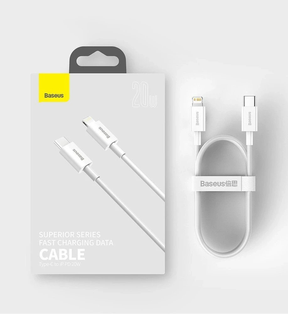 Baseus Superior serijos USB-C - Lightning kabelis 20W PD 1m - Juodas