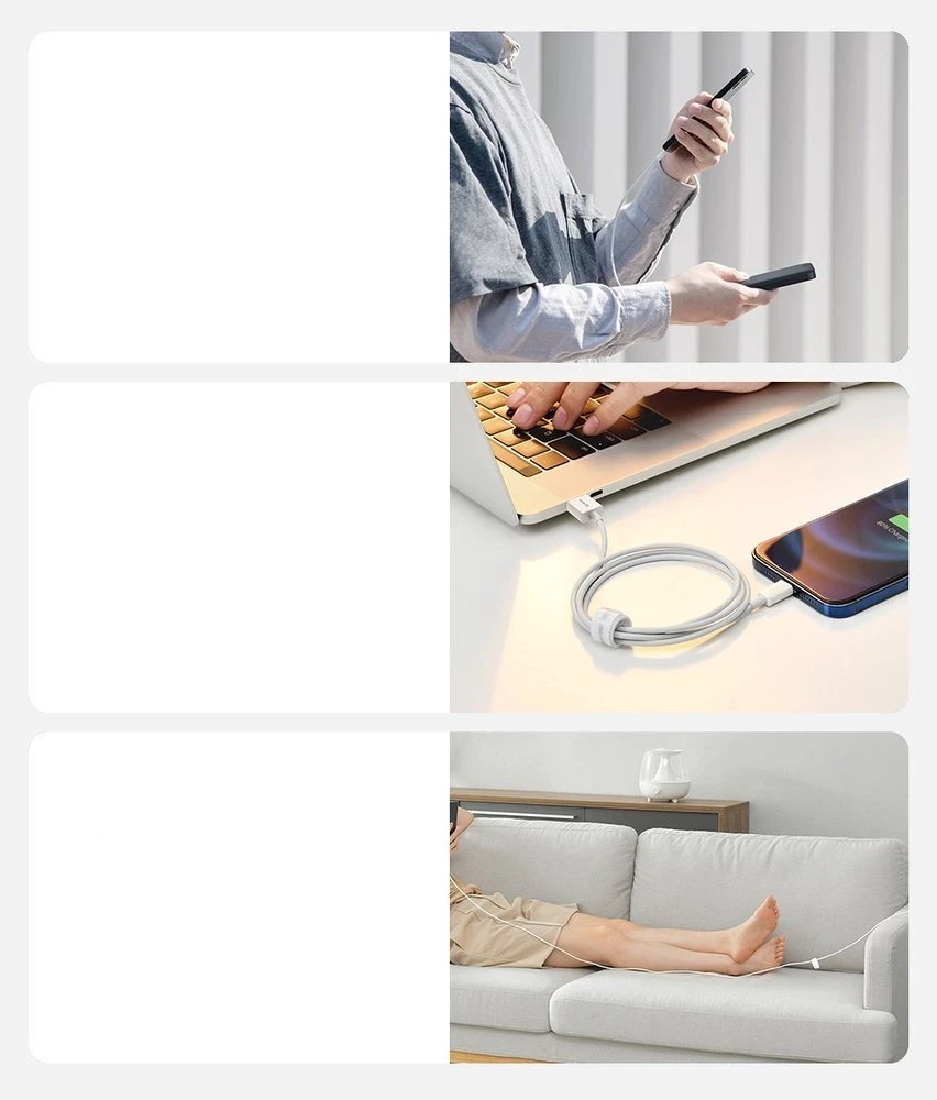 Kabelis  CABLE LIGHTNING TO USB 2M/Baltas CALYS-C02 BASEUS