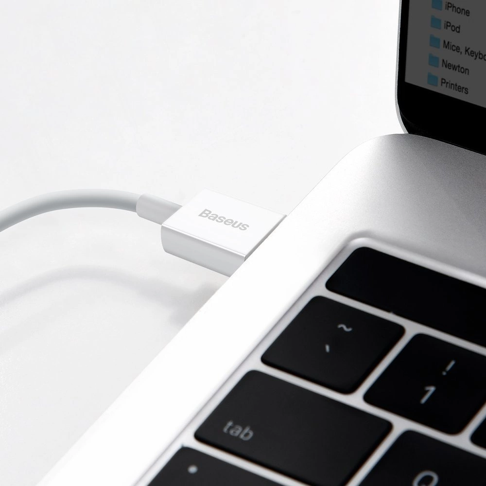 USB kabelis Baseus Superior iš USB į Lightning 2.4A 0.25m baltas CALYS-02