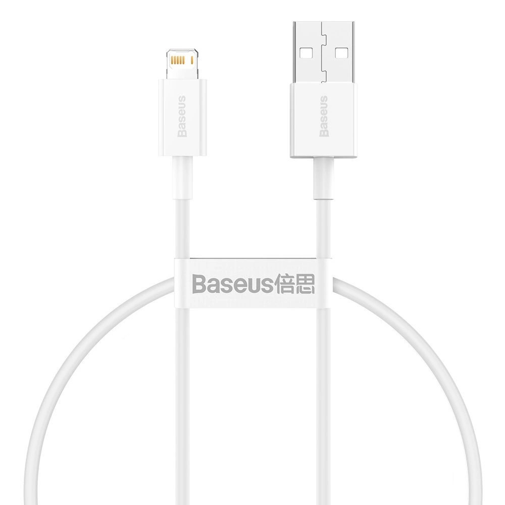 USB kabelis Baseus Superior iš USB į Lightning 2.4A 0.25m baltas CALYS-02