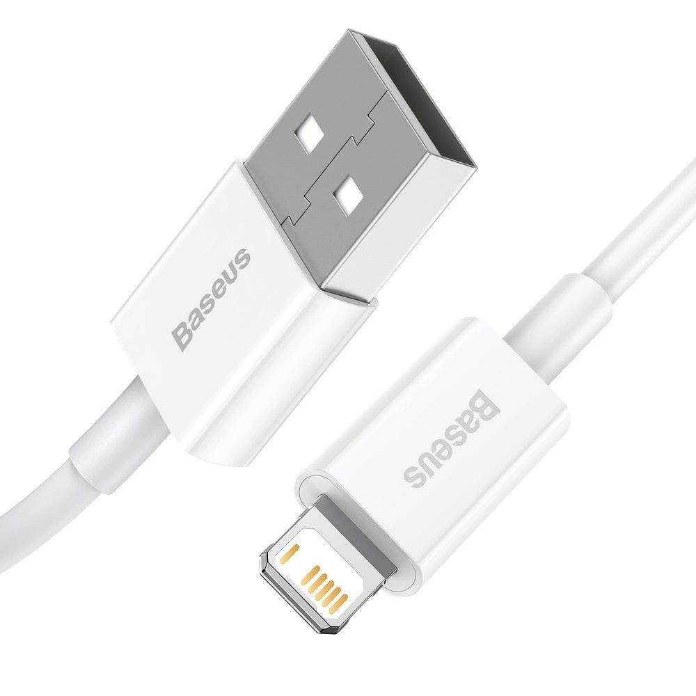USB kabelis Baseus Superior iš USB į Lightning 2.4A 0.25m baltas CALYS-02