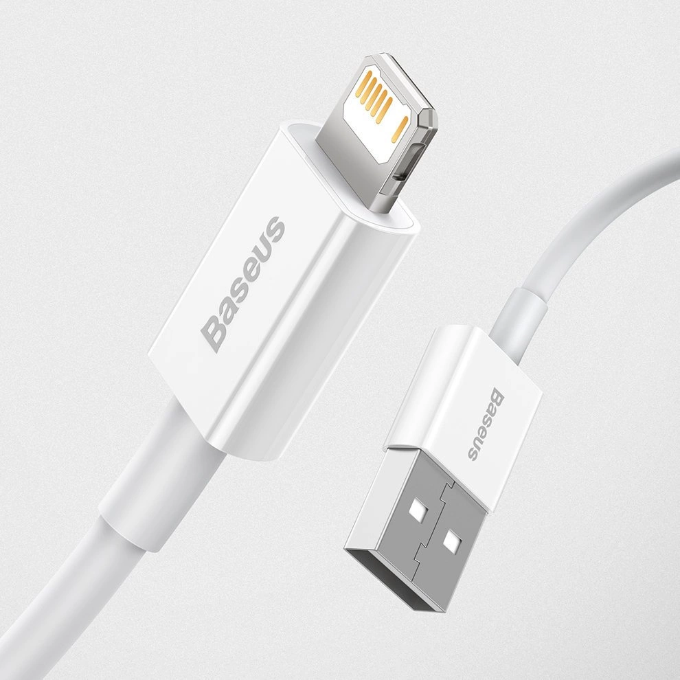 USB kabelis Baseus Superior iš USB į Lightning 2.4A 0.25m baltas CALYS-02