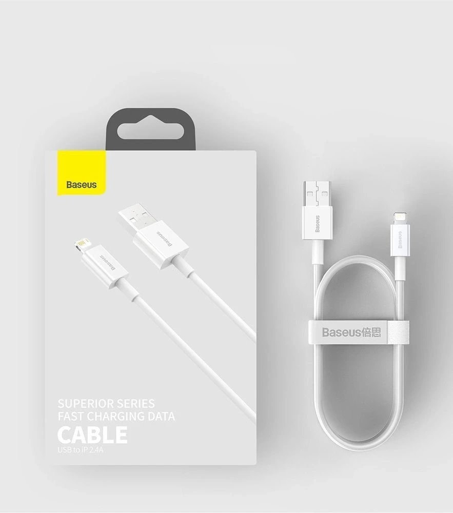 Baseus Superior Series USB - Lightning laidas 2.4A 2m - Juodas