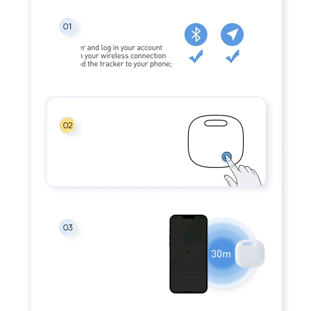 Baseus Intelligent T2 Pro lokatorius - baltas