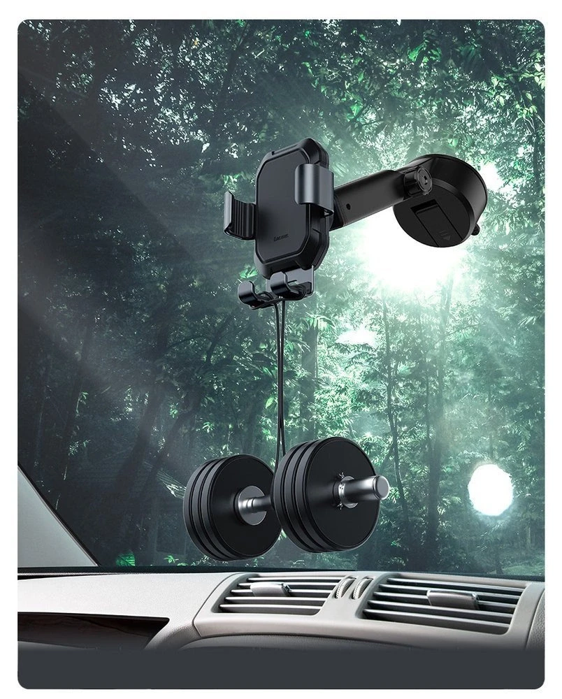 Gravity automobilinis laikiklis Baseus Tank telefonui su siurbtuku - Juodas