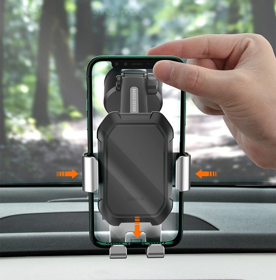 Gravity automobilinis laikiklis Baseus Tank telefonui su siurbtuku - Juodas