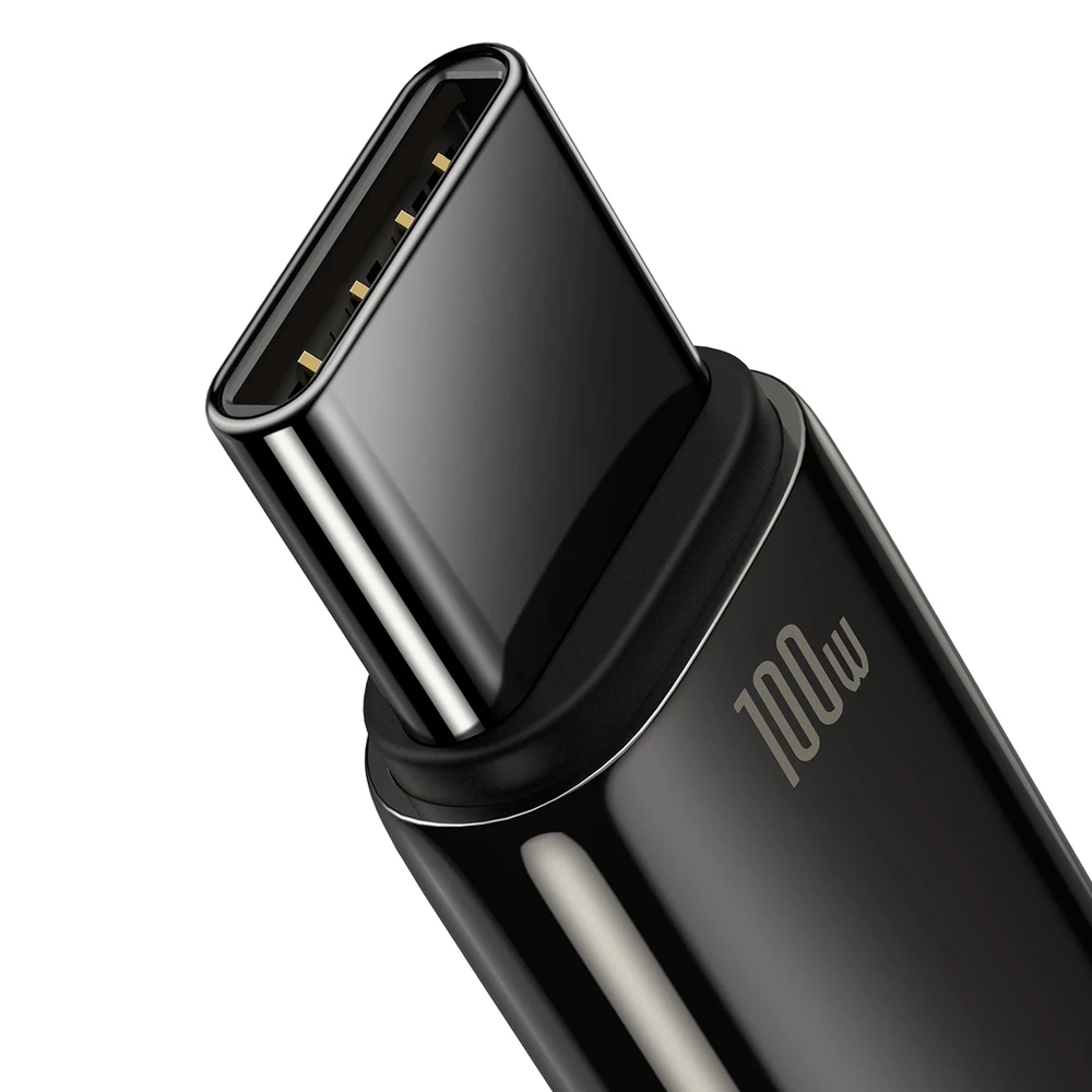 Baseus volframo auksinis kabelis USB prie USB-C, 100 W, 2 m (juodas)
