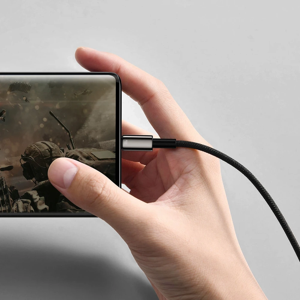 Baseus volframo auksinis kabelis USB prie USB-C, 100 W, 2 m (juodas)