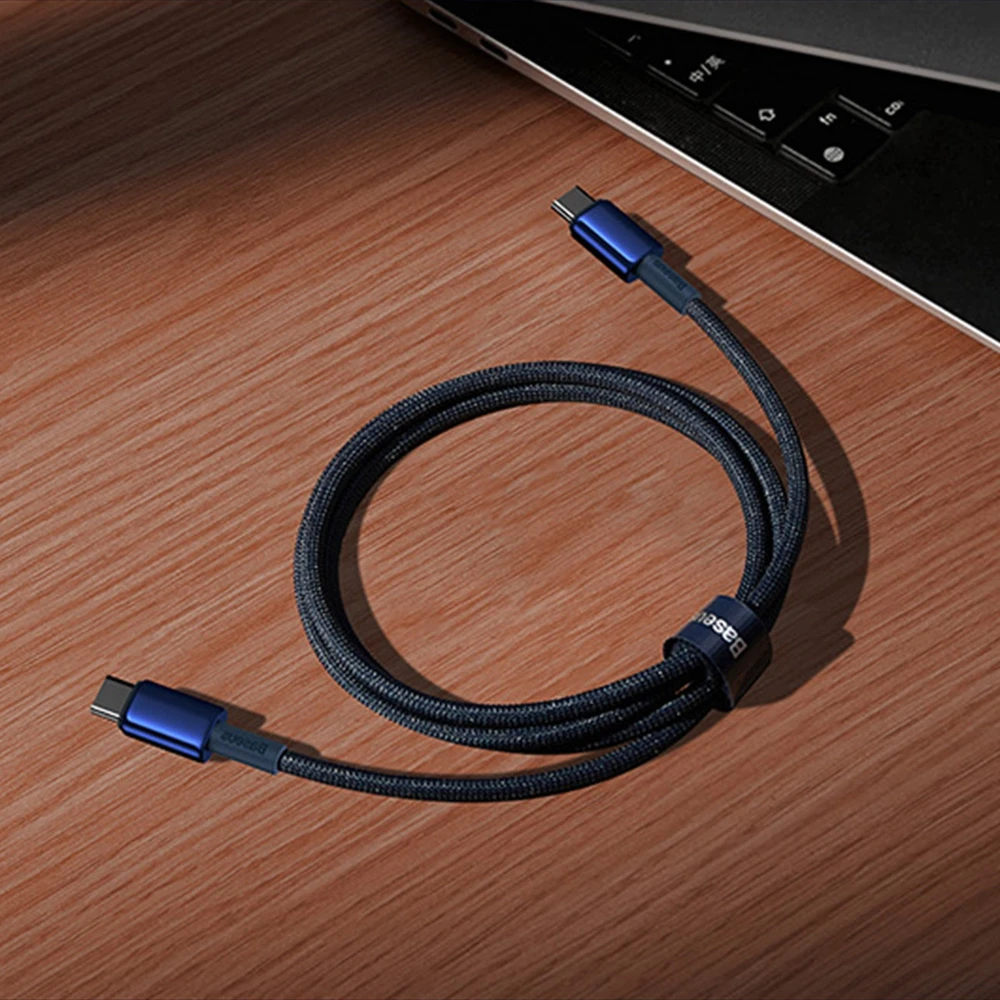 Baseus Tungsten Gold kabelis USB-C - USB-C 100W 2m - Mėlynas