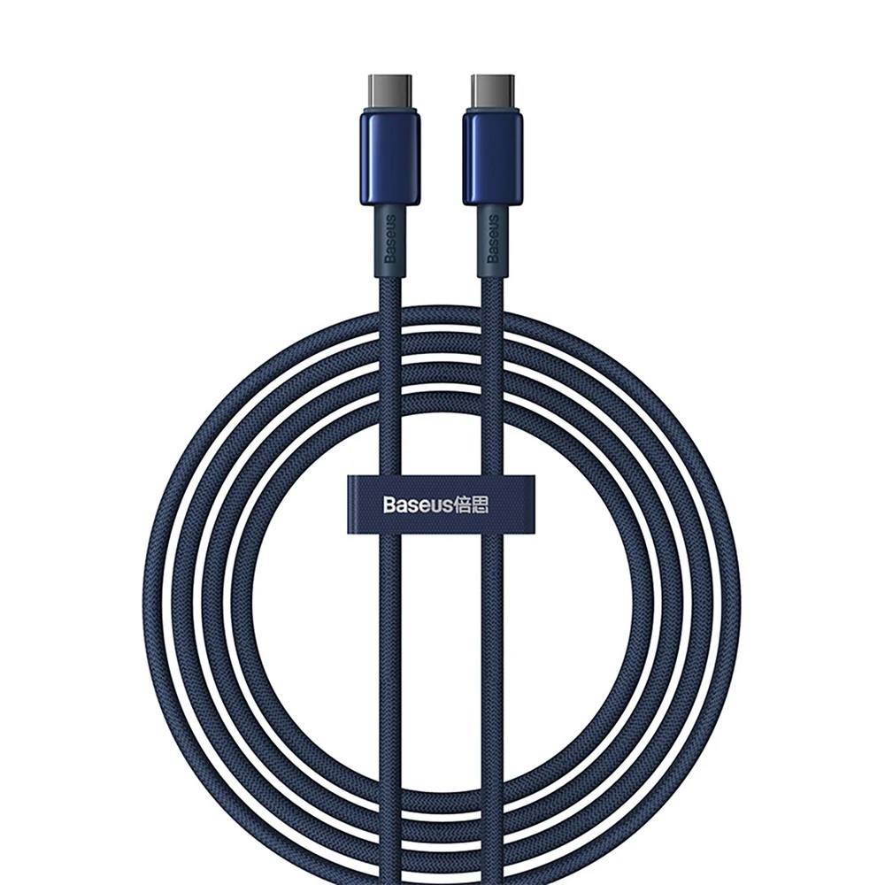Baseus Tungsten Gold kabelis USB-C - USB-C 100W 2m - Mėlynas