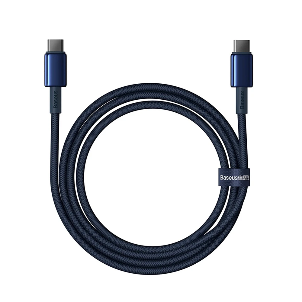 Laidas iš USB-C į USB-C Baseus Tungsten Gold, 100 W, 1 m (mėlynas)