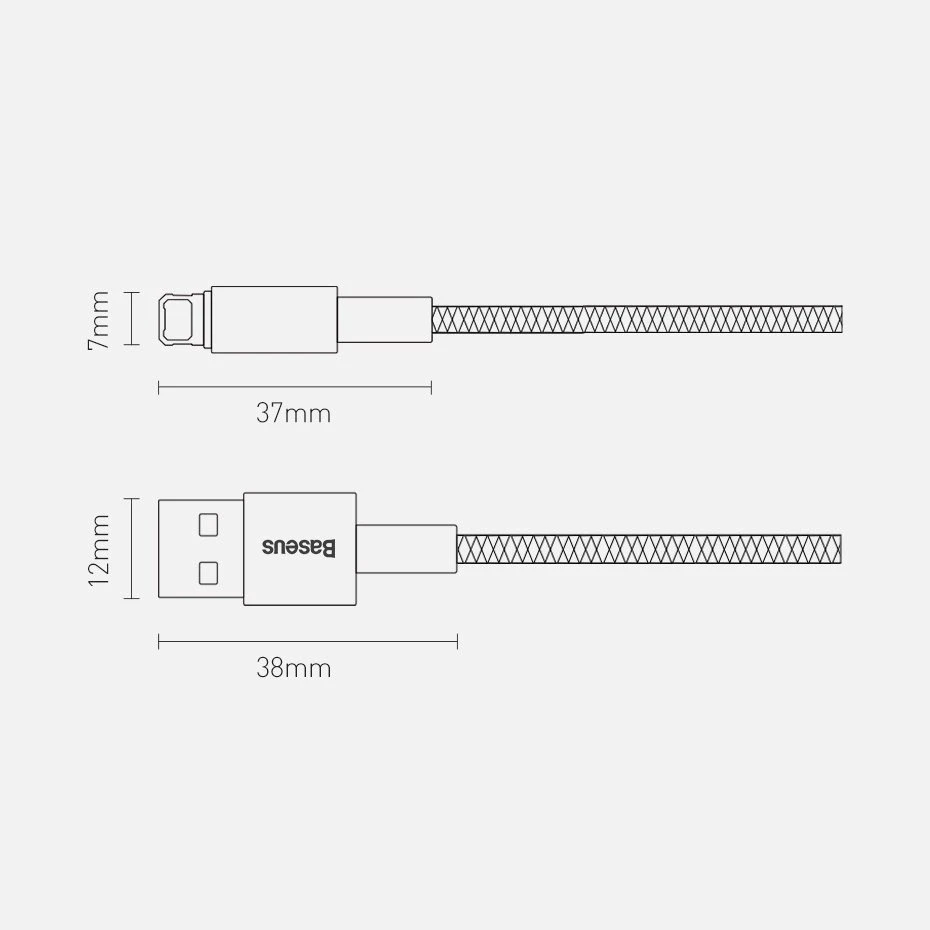 Baseus Tungsten Gold kabelis USB į Lightning 2.4A 1m - Juodas