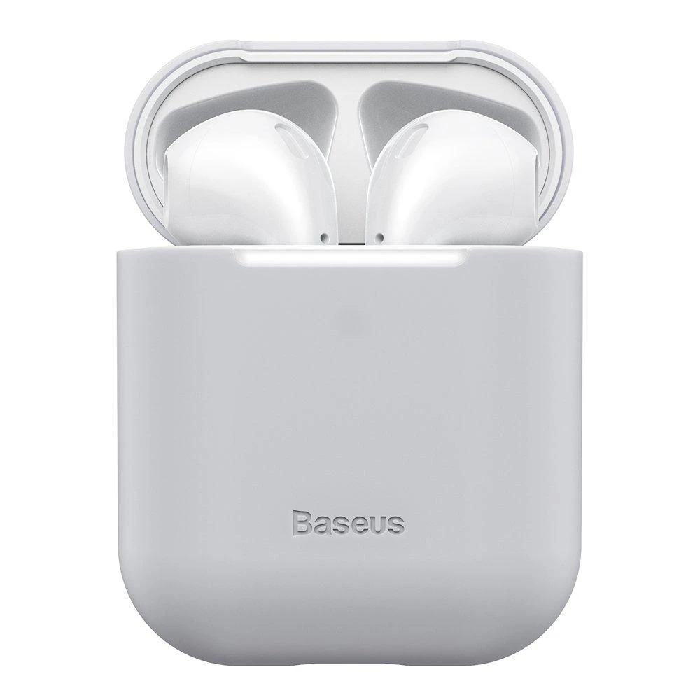 Baseus Super Thin Silica Gelinis Dėklas AirPods 1/2 - Pilkas