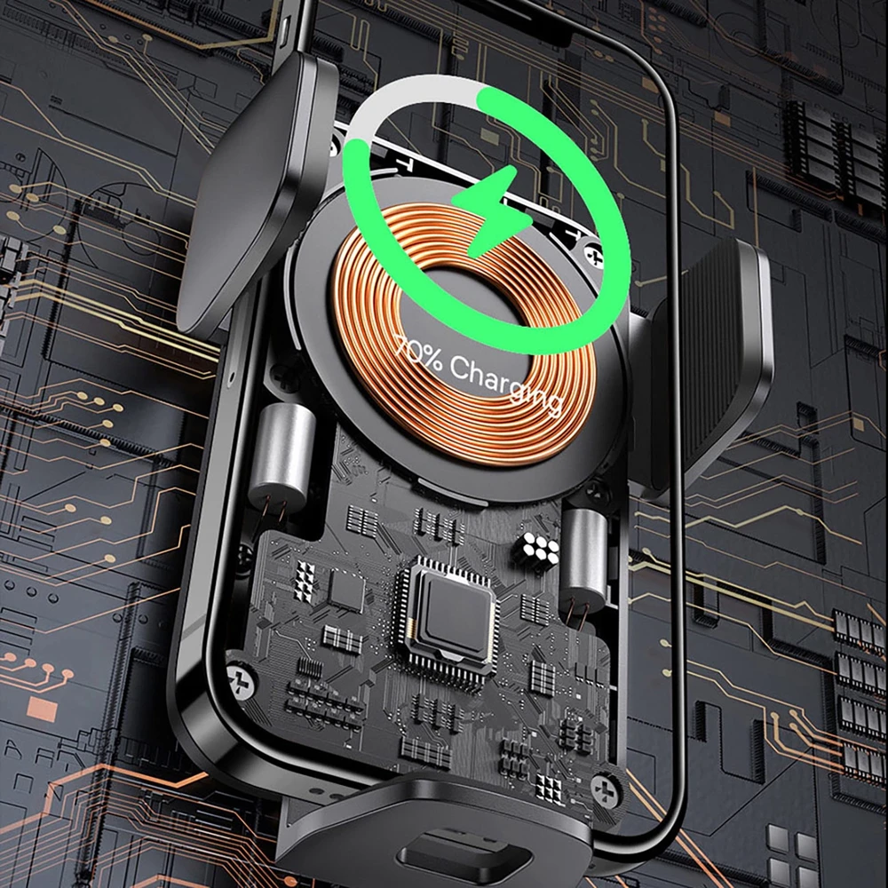 Baseus Automobilinis laikiklis 4.7-7.5" ekranų telefonams su belaidžiu Qi įkrovimu 15W, IR jutikliu