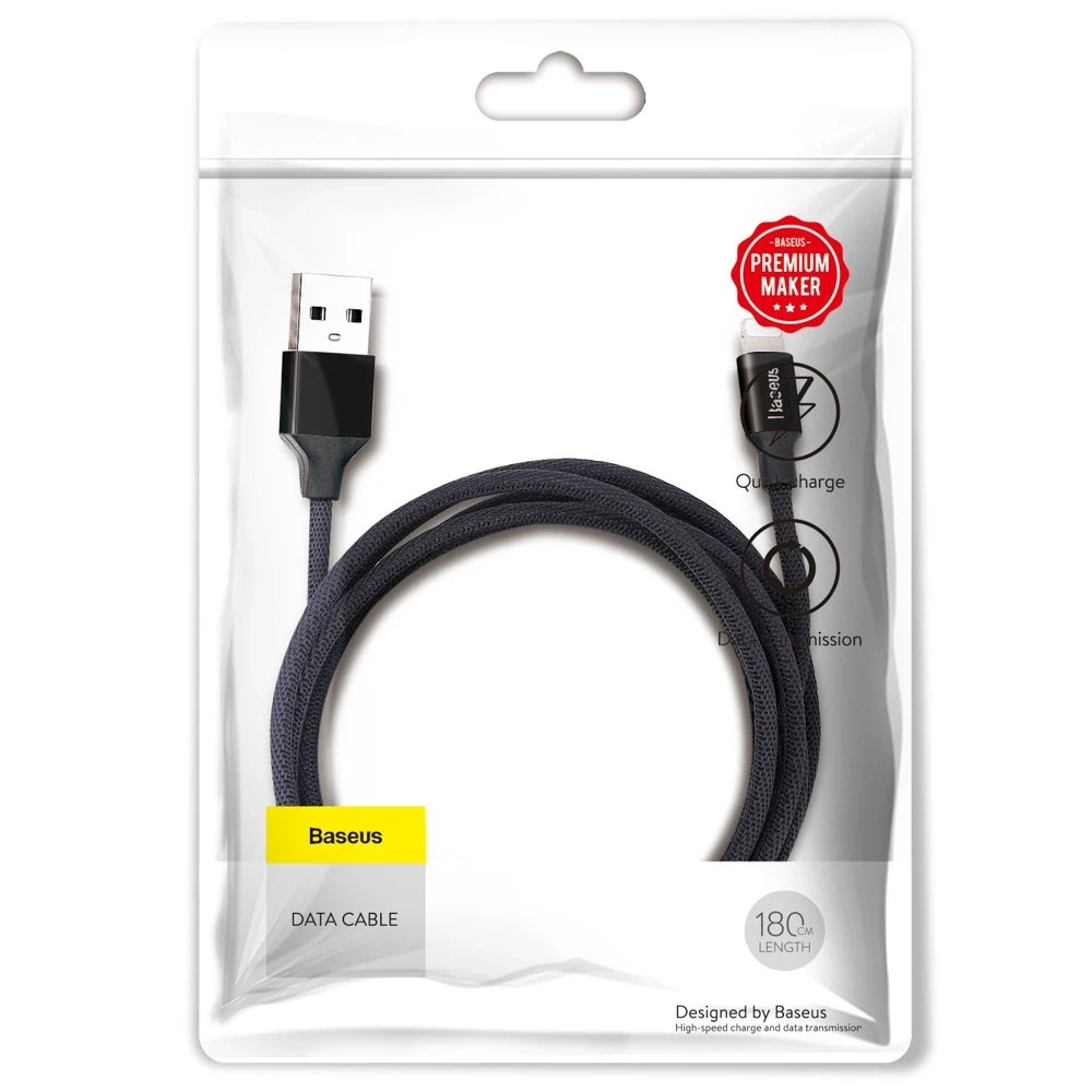 USB kabelis Baseus Yiven USB į Apple Lightning 1.8m juodas CALYW-A01