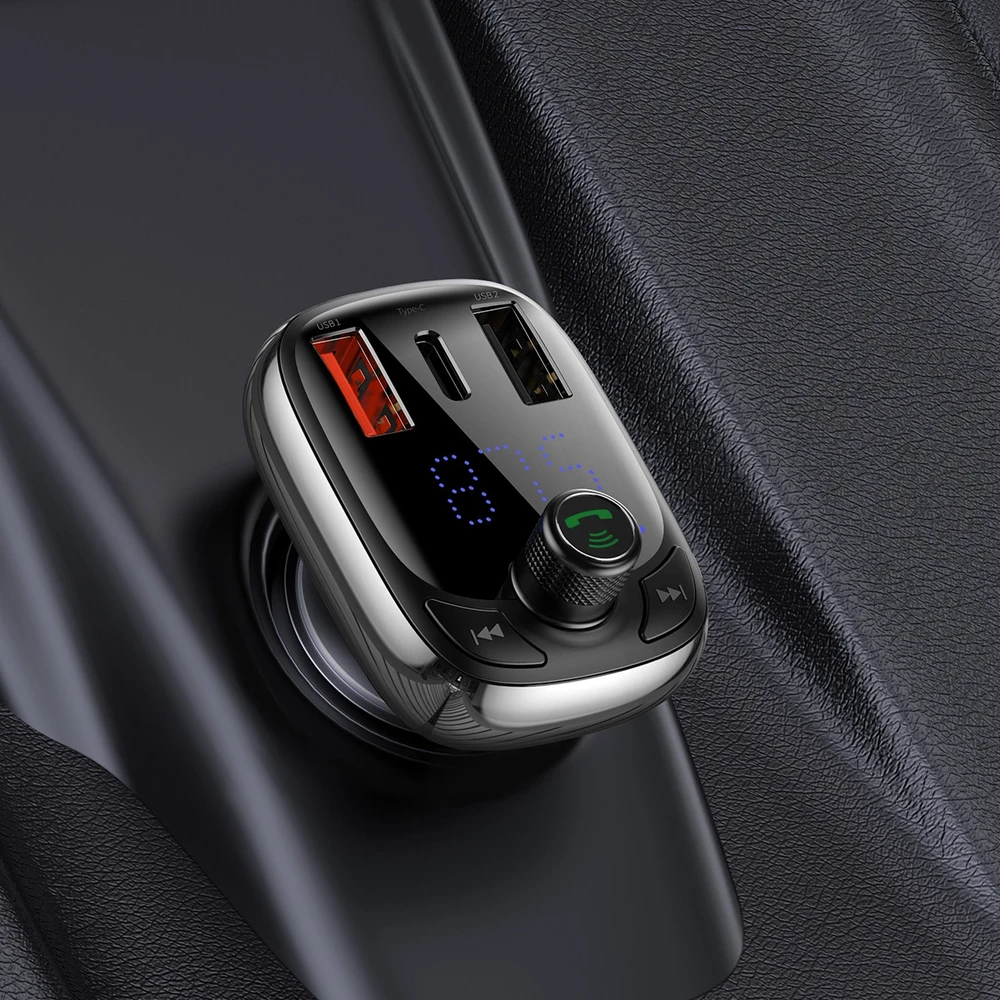 Automobilinis Bluetooth MP3 grotuvas Baseus T Shaped S-13 Juodas OS