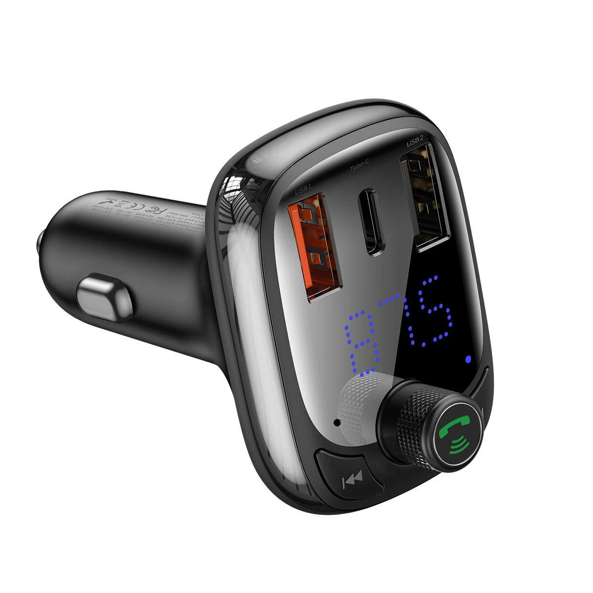 Automobilinis Bluetooth MP3 grotuvas Baseus T Shaped S-13 Juodas OS