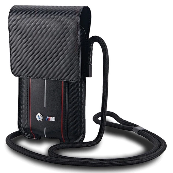 Bag BMW BMPSP15XMSCAKR Wallet Bag juodos spalvos Carbon Raudona Stripes
