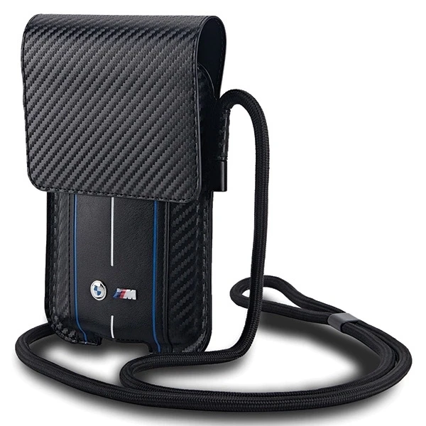 Bag BMW BMPSP15XMSCAKL Wallet Bag juodos spalvos Carbon Mėlyna Stripes