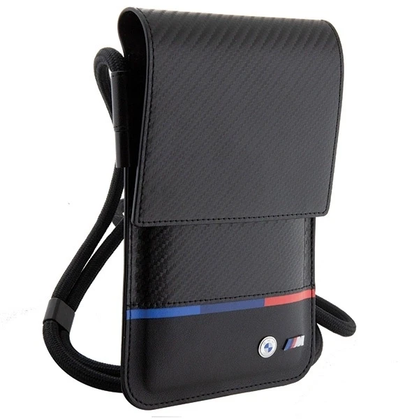 BMW BMOWBPUCARTCBK Wallet Bag juodos spalvos Carbon Tricolor Line