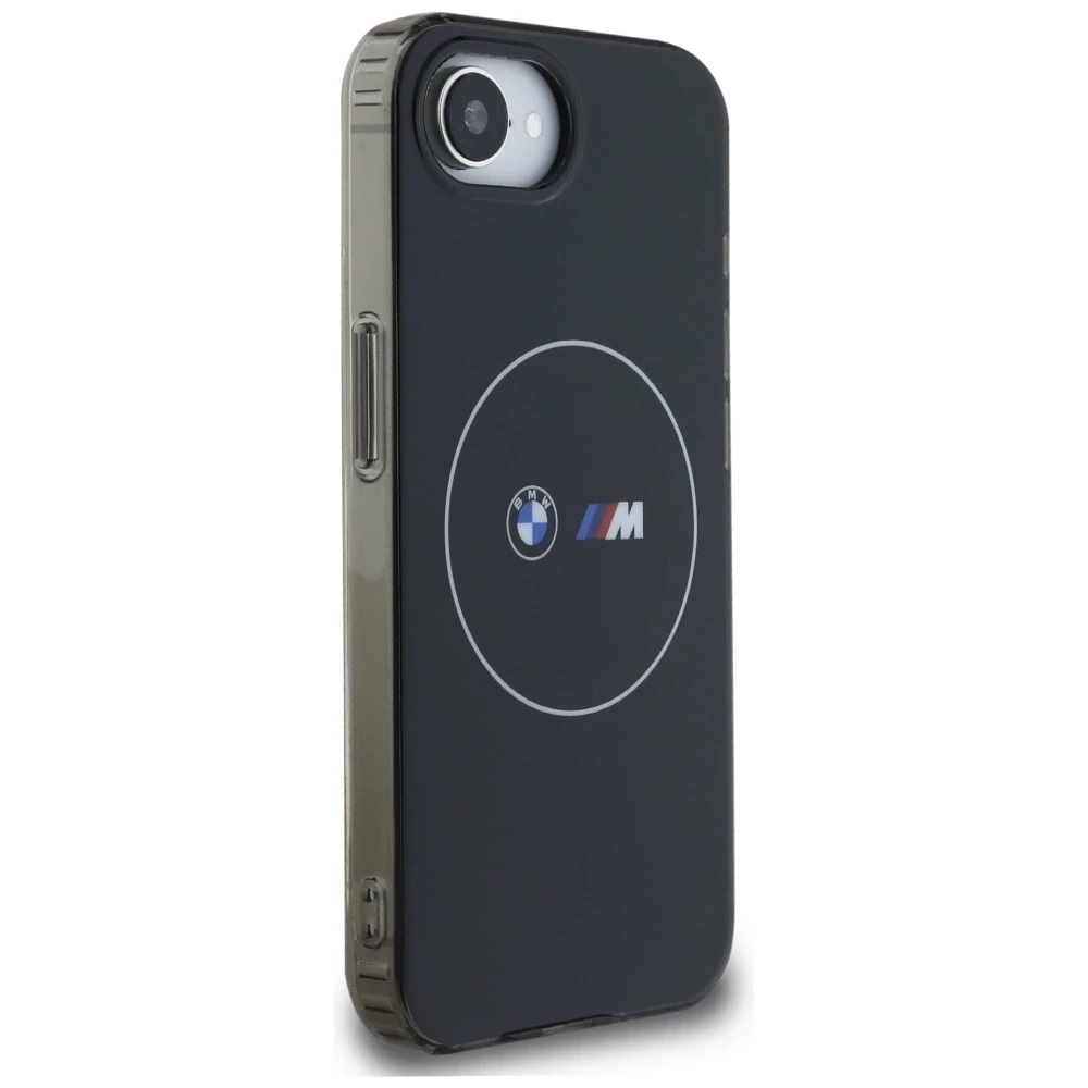 Dėklas BMW IML Metal Baltas Circle MagSafe iPhone 16e Case - Juodas