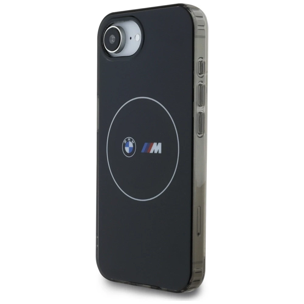 Dėklas BMW IML Metal Baltas Circle MagSafe iPhone 16e Case - Juodas