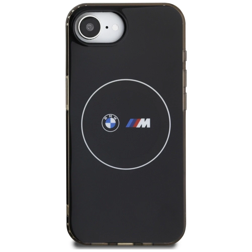 Dėklas BMW IML Metal Baltas Circle MagSafe iPhone 16e Case - Juodas