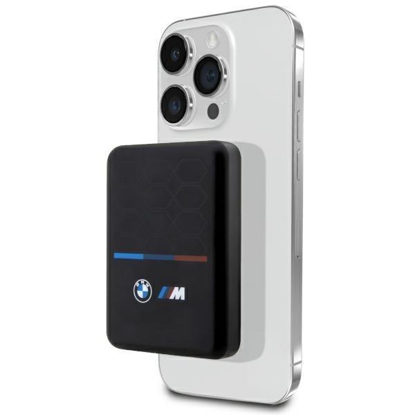 BMW Powerbank indukcinis BMPBMS3K22PGVK 5W 3000mAh + kabelis juodos spalvos M Collection MagSafe