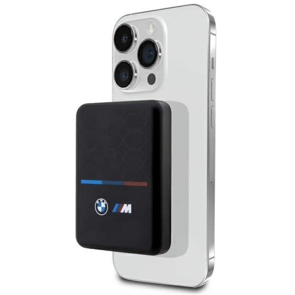 BMW Powerbank indukcinis BMPBMS3K22PGVK 5W 3000mAh + kabelis juodos spalvos M Collection MagSafe