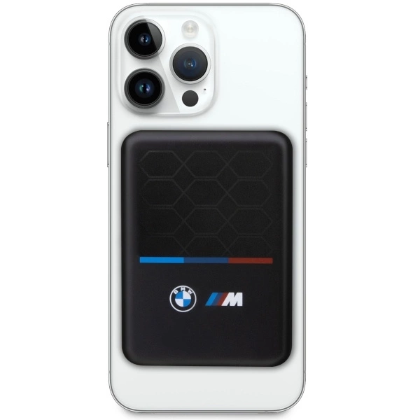 BMW Powerbank indukcinis BMPBMS3K22PGVK 5W 3000mAh + kabelis juodos spalvos M Collection MagSafe