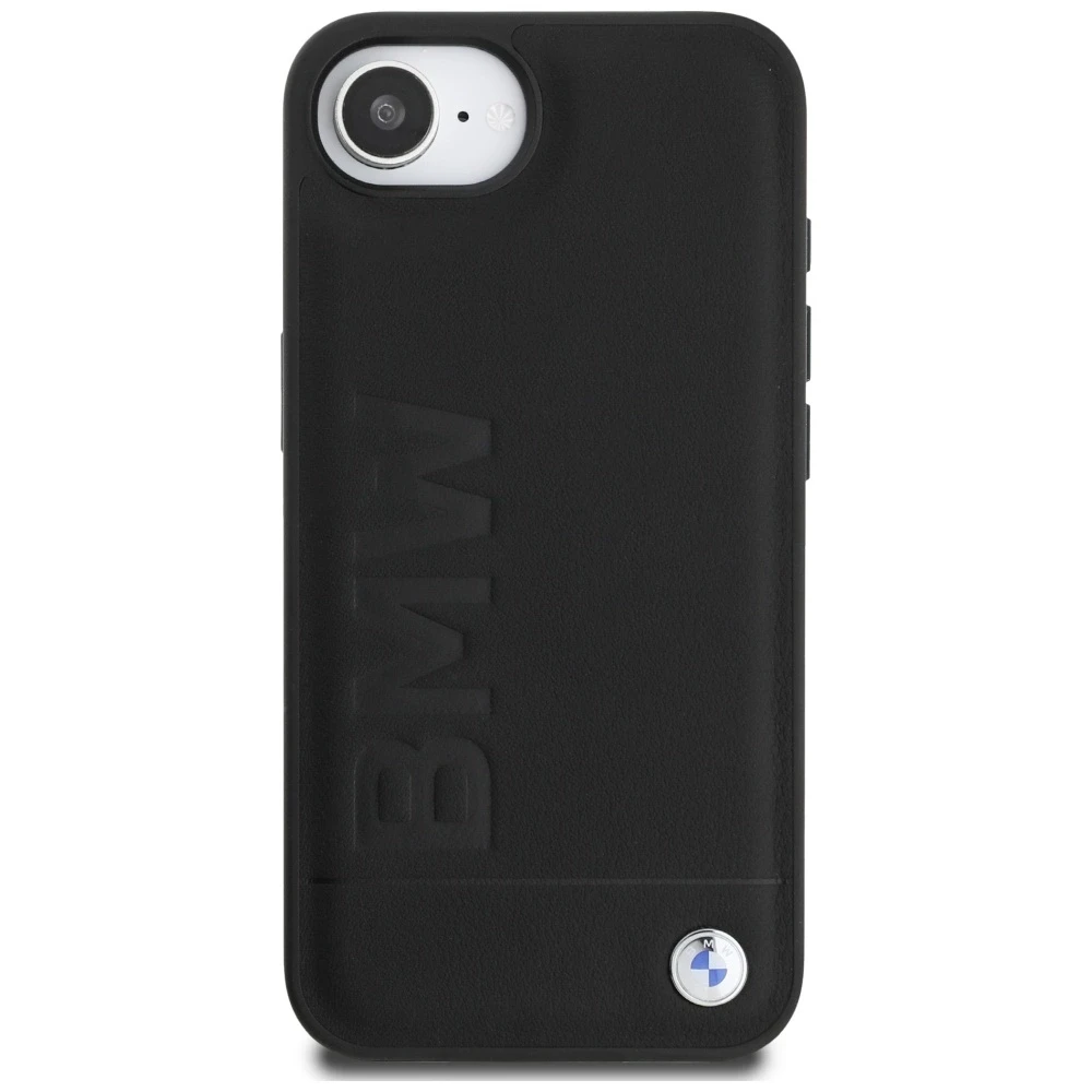 Dėklas BMW Leather Hot Stamp iPhone 16e Case - Juodas