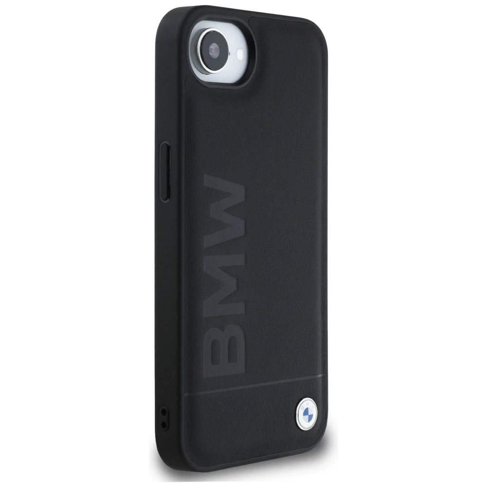 Dėklas BMW Leather Hot Stamp iPhone 16e Case - Juodas